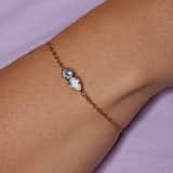 Stainless steel fantasiearmband met zirkonia voor dames