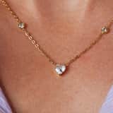 Stainless steel ketting met hanger met kristal voor dames