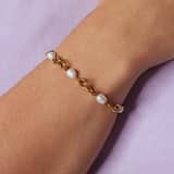 Stainless steel parelarmband voor dames