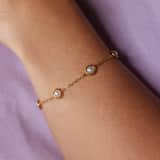 Stainless steel parelarmband voor dames