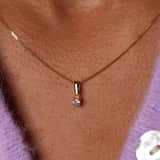 14 Karat Goldanhänger mit 3 mm Zirkonia