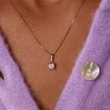 14 Karat Goldanhänger mit 5 mm Zirkonia