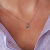 Zilveren ketting met hanger letter voor dames
