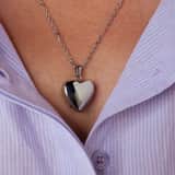 Stainless steel ketting met ashanger hart voor dames