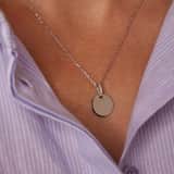 Zilveren ketting met hanger met plating met zirkonia voor dames