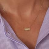 Zilveren ketting met hanger met plating met zirkonia voor dames