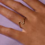Zilveren goldplated ring golf