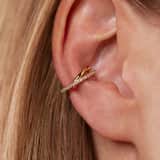 Zilveren goldplated earcuff met zirkonia