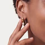 Zilveren goldplated oorbellen met zirkonia 