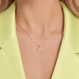 Zilveren goldplated ketting met hanger met zirkonia 
