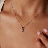 Zilveren ketting met hanger met zirkonia 
