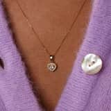 9 karaat hanger hart met zirkonia 7,5x13mm