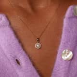 9 karaat hanger met zoetwaterparel en zirkonia 5mm
