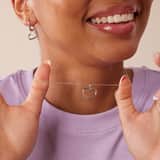 Zilveren ketting met hanger en oorbellen