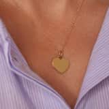 Zilveren goldplated hanger hart voor dames
