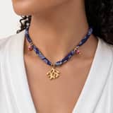 Edelstahlkette blau mit Anhänger für Damen