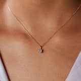 14 karaat gouden ketting met hanger met lab grown diamant 0.50ct