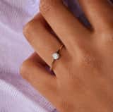 14 karaat gouden ring met zirkonia 4mm