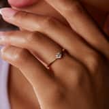 14 karaat gouden ring met zirkonia 4mm