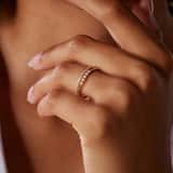 14 karaat gouden ring met zirkonia en zoetwaterparel