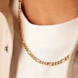 Vergoldete Kette aus recyceltem Stahl mit Figaro-Glied