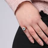 Vergoldeter Ring Aquamarin mit Zirkonia