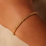 Recyceltes silbernes Armband mit Goldplattierung und Königsglied.