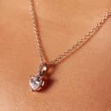 Zilveren ketting met hanger hart zirkonia