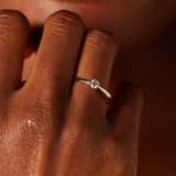 14 karaat witgouden ring lab grown diamant 0,20ct