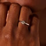 14 karaat witgouden solitair ring met diamant 0,50ct
