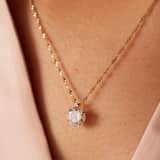 14 karaat gouden ketting met hanger zirkonia voor dames