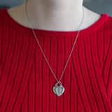 Silberner Charms gebrochenes Herz Gravurplatte