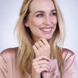 14K geelgouden dubbele ring 20 diamanten 0,10ct