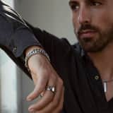 Gerecycled stainless steel herenring schakel