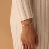 Zilveren armband mat/glans zirkonia