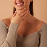Stainless steel goldplated liefdesring Parijs met zirkonia voor met zirkonia voor dames