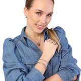 Gerecycled stainless steel ketting black diamond kristal