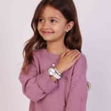 Little Miss Fabulous gerecycled stainless steel kinderketting hart met wit kristal