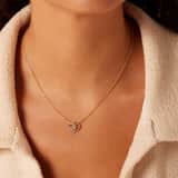 14 karaat gouden ketting hanger hart 7 diamanten 0,03ct voor dames