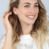 14 Karaat geelgouden oorbellen diamant en saffier