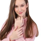 Zilveren roséplated ring hart voor dames