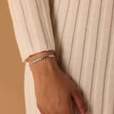 Gerecycled zilveren armband rhodiumplated hart schakel