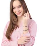 Gerecycled stainless steel ring met rhodolite zirkonia