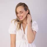 Schmuckset, 925 Silber, rotvergoldet, Kristall, Light Peach