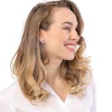 Zilveren roséplated oorknoppen met kristal voor dames
