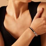 Gerecycled stainless steel armband van zilver met wit kristal
