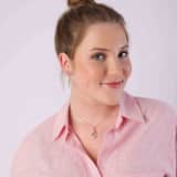 Zilveren roséplated ketting met hanger met rose kristal voor dames