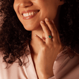 Zilveren ring Gemstone malachite