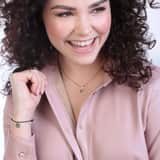 Zilveren goldplated ketting met hanger met geboortsteen voor dames