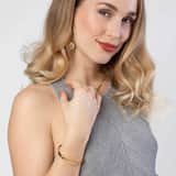 Guess stainless steel goldplated oorringen met hanger met kristal voor dames